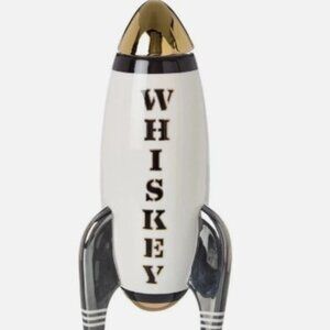 Jonathan Adler White Whiskey Rocket Decanter Art Deco / Midcentury Modern Bar